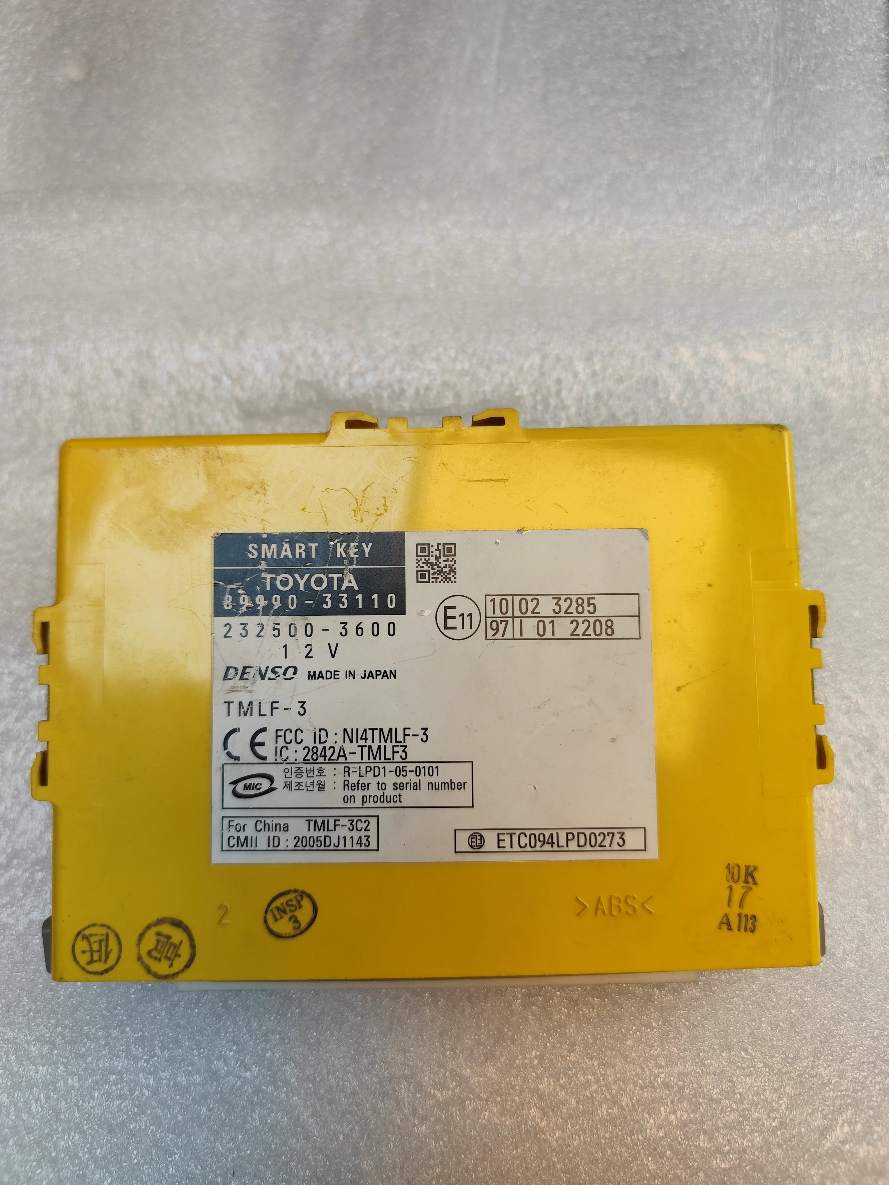 Toyota Immobilizer & Security – General security modules & Alarms | 8999033110 | Genuine Used