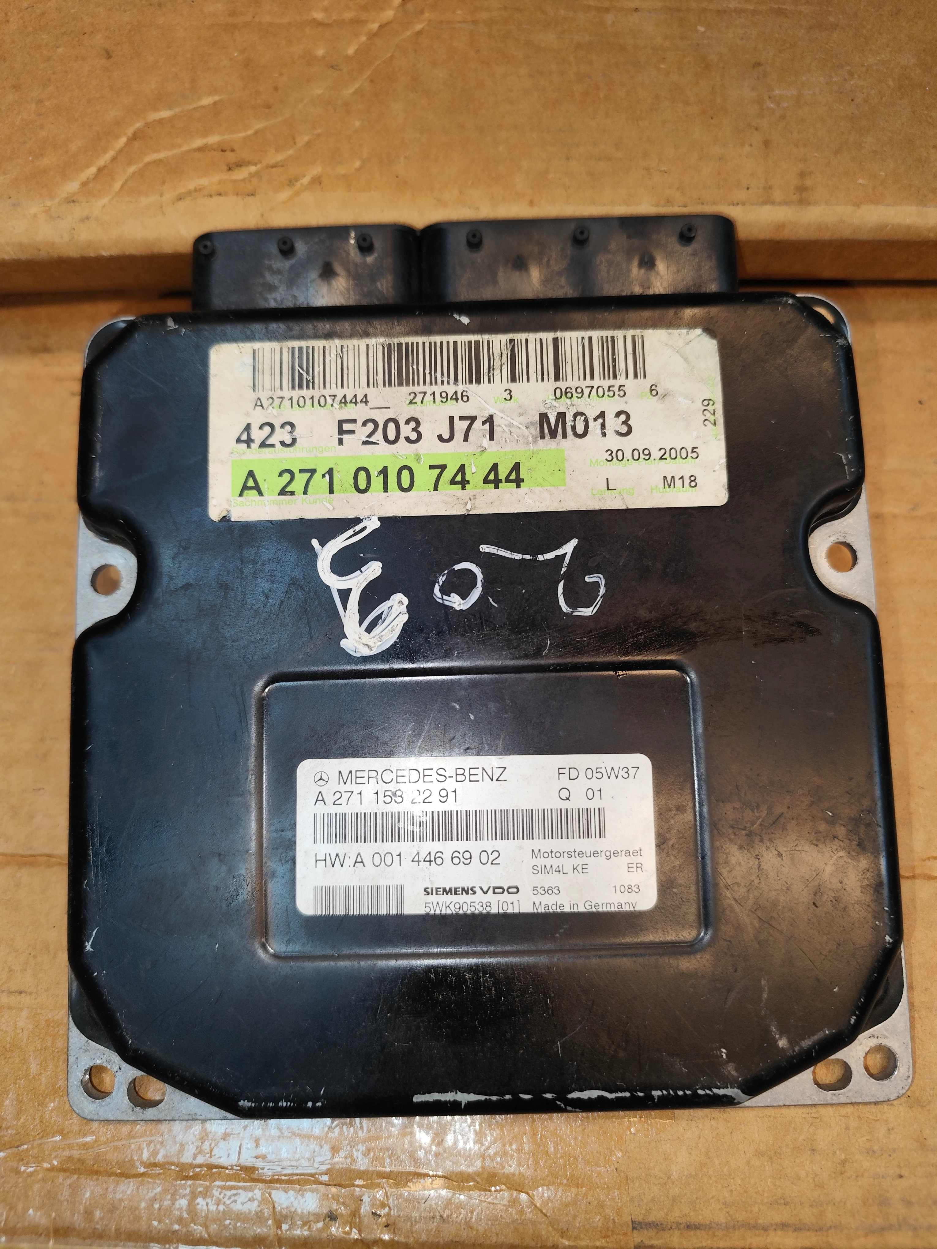Mercedes-Benz ECU Engine Control Units | A2711532291 | Siemens 5WK90538 | A0014466902 | Genuine Used