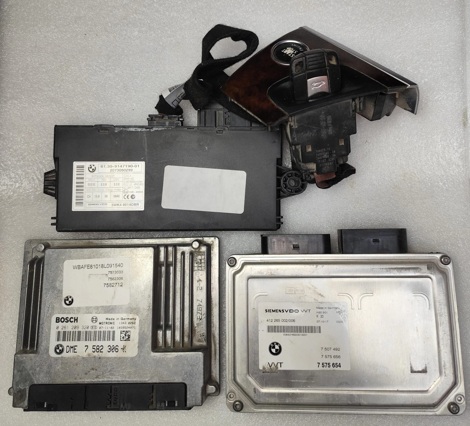 BMW SET - complete BMW E90 3 Series ignition and engine management kit 7582306