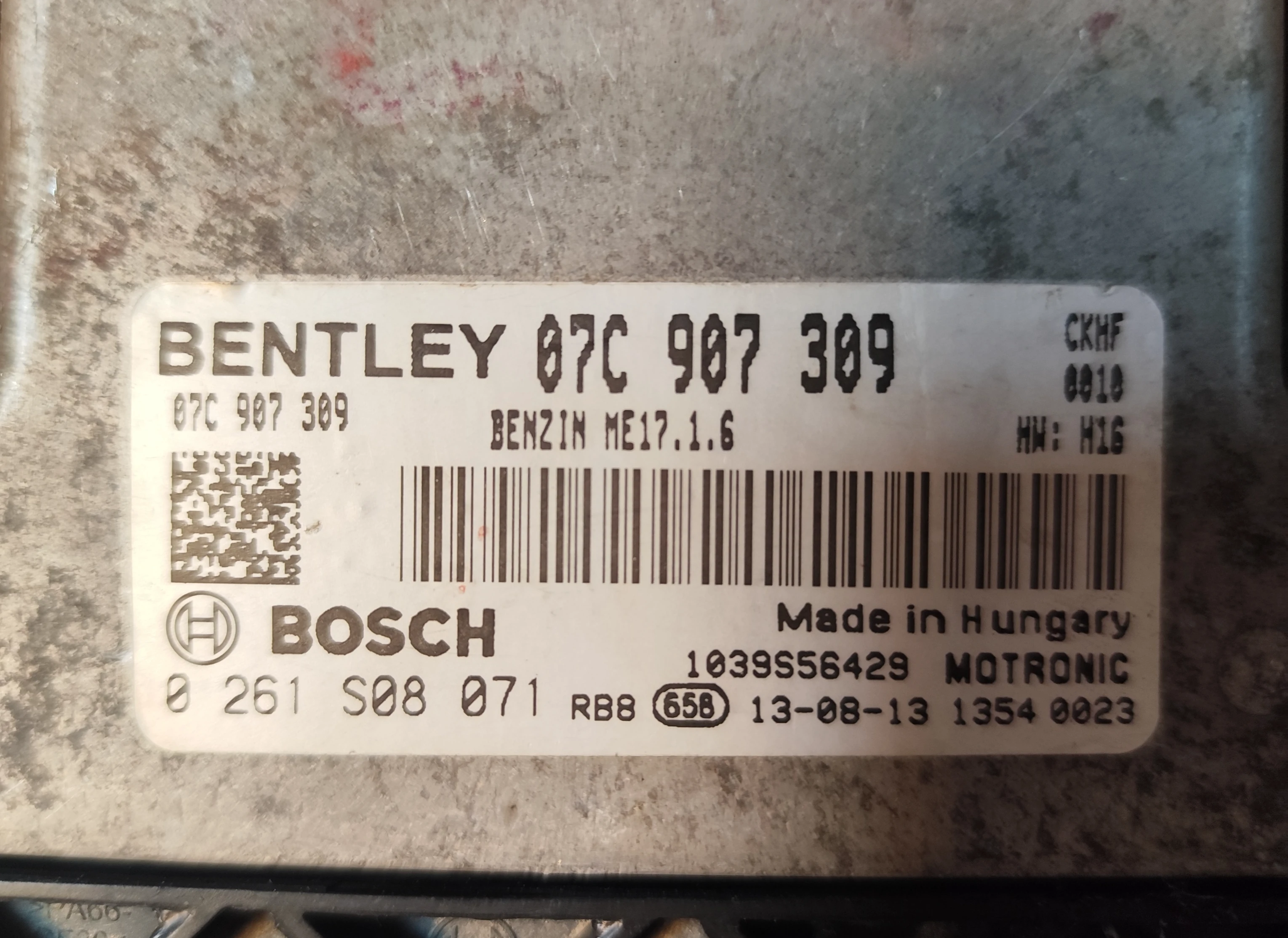 Bentley ECU Engine Control Units | 07C907309 | Bosch 0261S08071 | H16 | Genuine Used